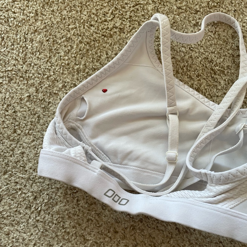 Lorna Jane sports bra white mesh strappy sweetheart neckline XS - Picture 3 of 3